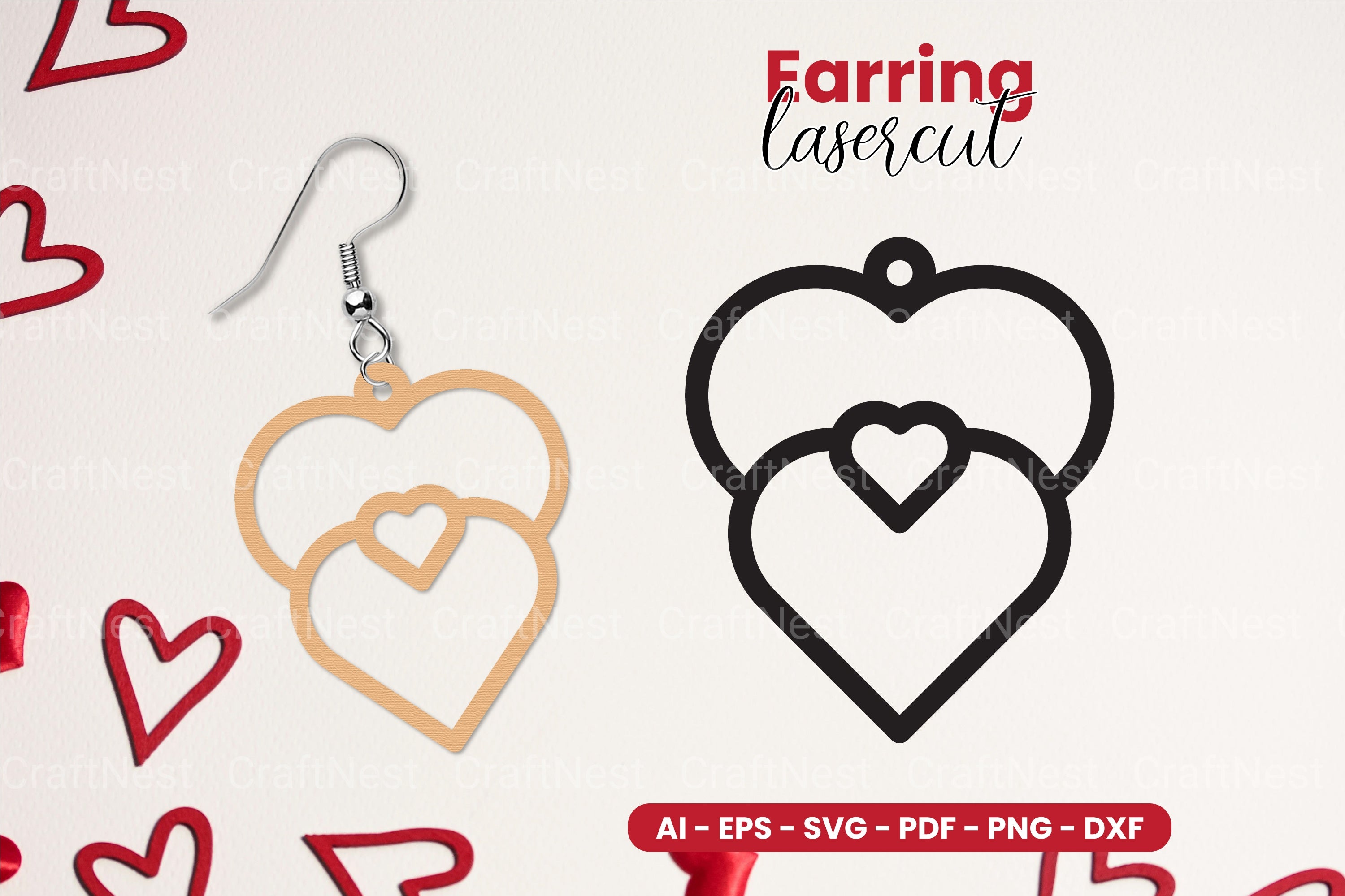 Valentine's Earring Laser Cut SVG Bundle