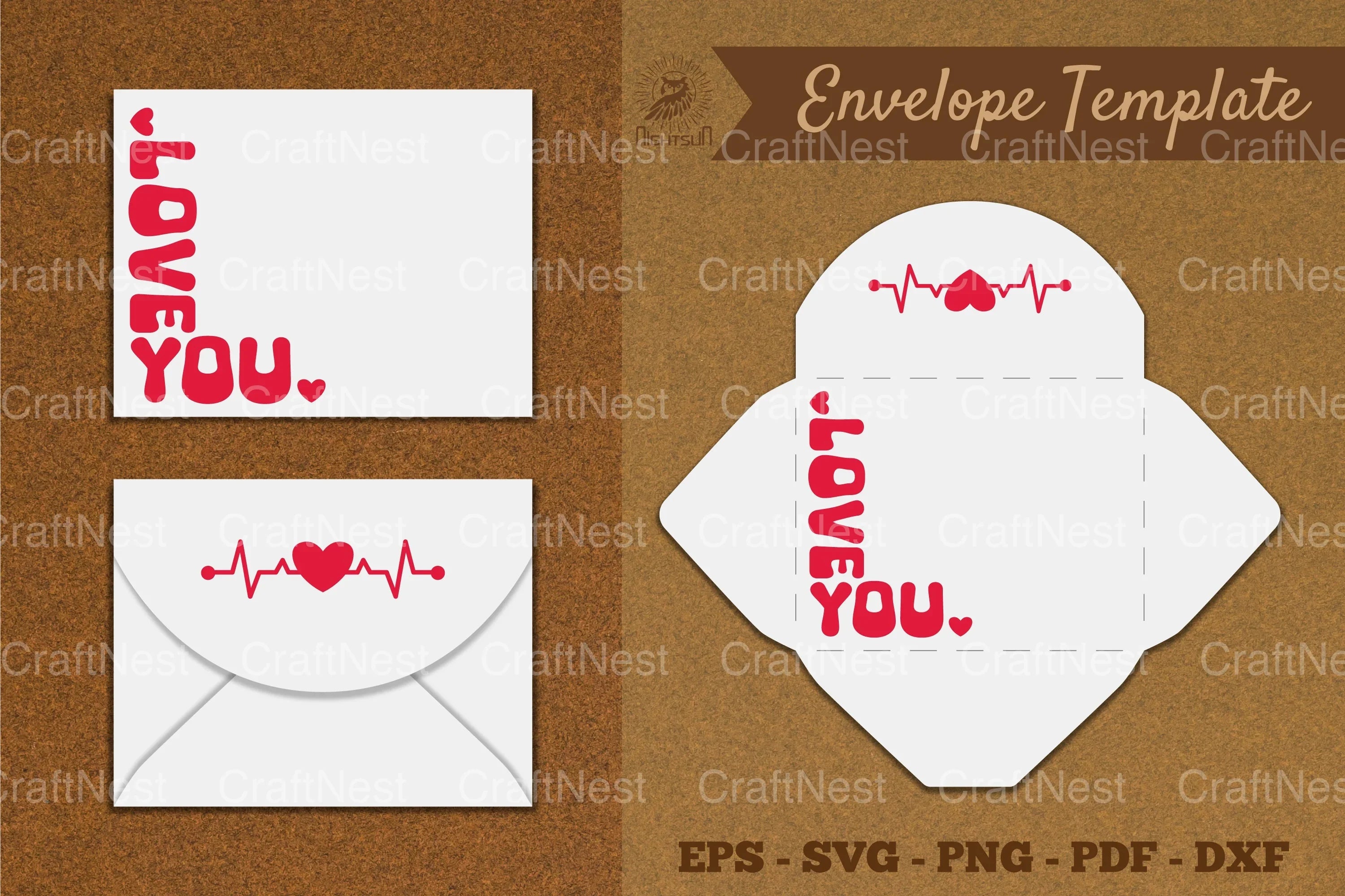 Valentine's Envelope Template SVG Bundle - CraftNest - Digital Crafting and Art