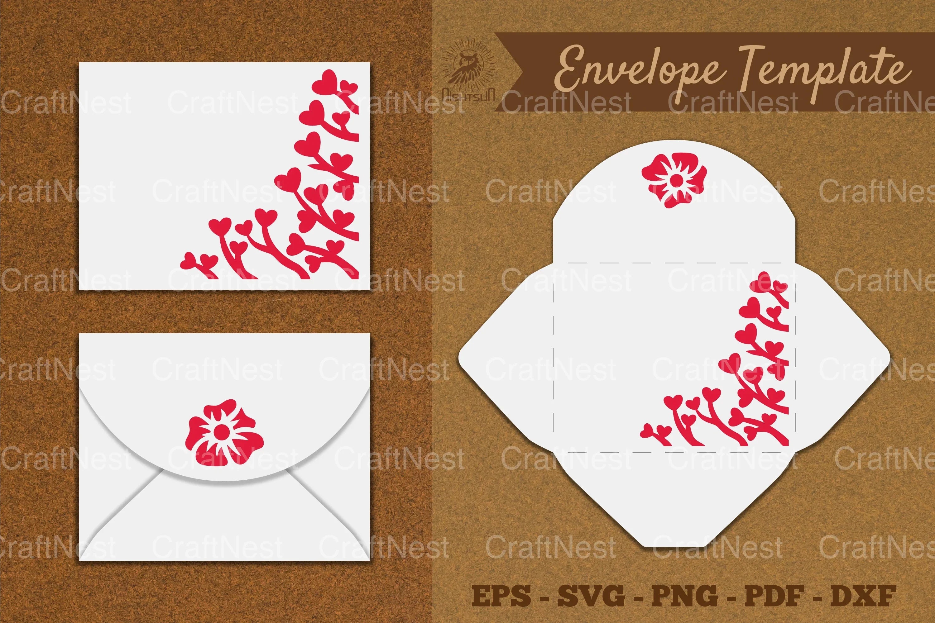 Valentine's Envelope Template SVG Bundle - CraftNest - Digital Crafting and Art