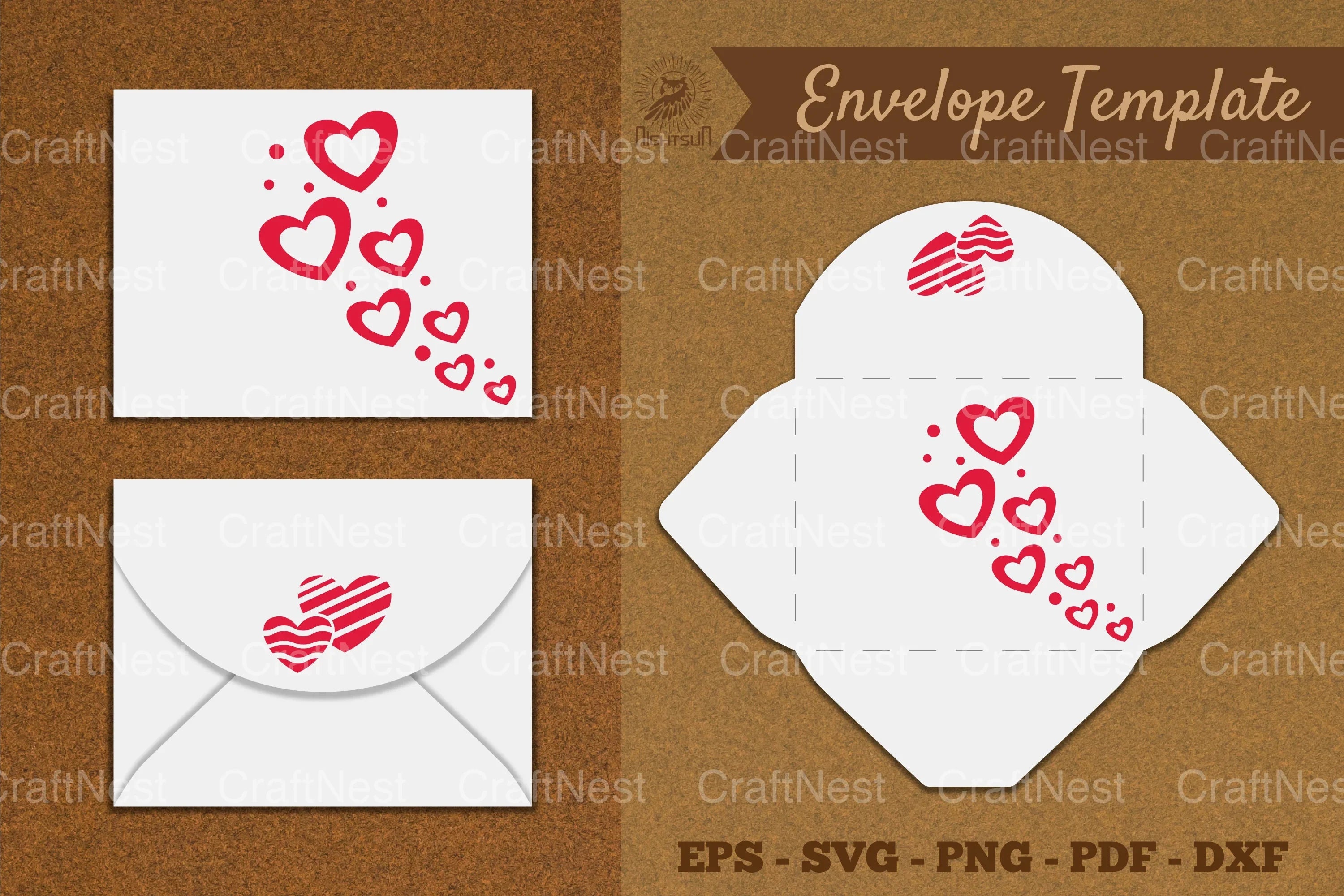 Valentine's Envelope Template SVG Bundle - CraftNest - Digital Crafting and Art