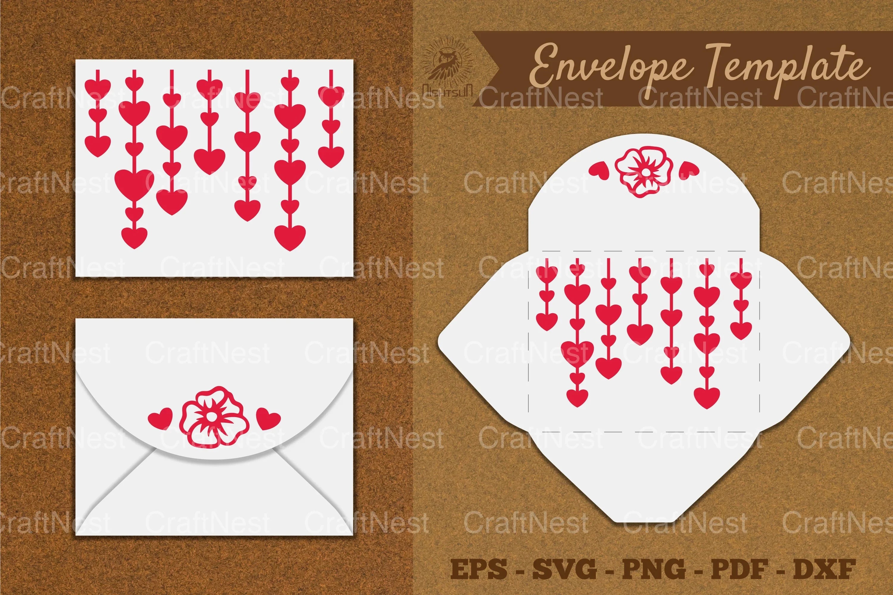 Valentine's Envelope Template SVG Bundle - CraftNest - Digital Crafting and Art