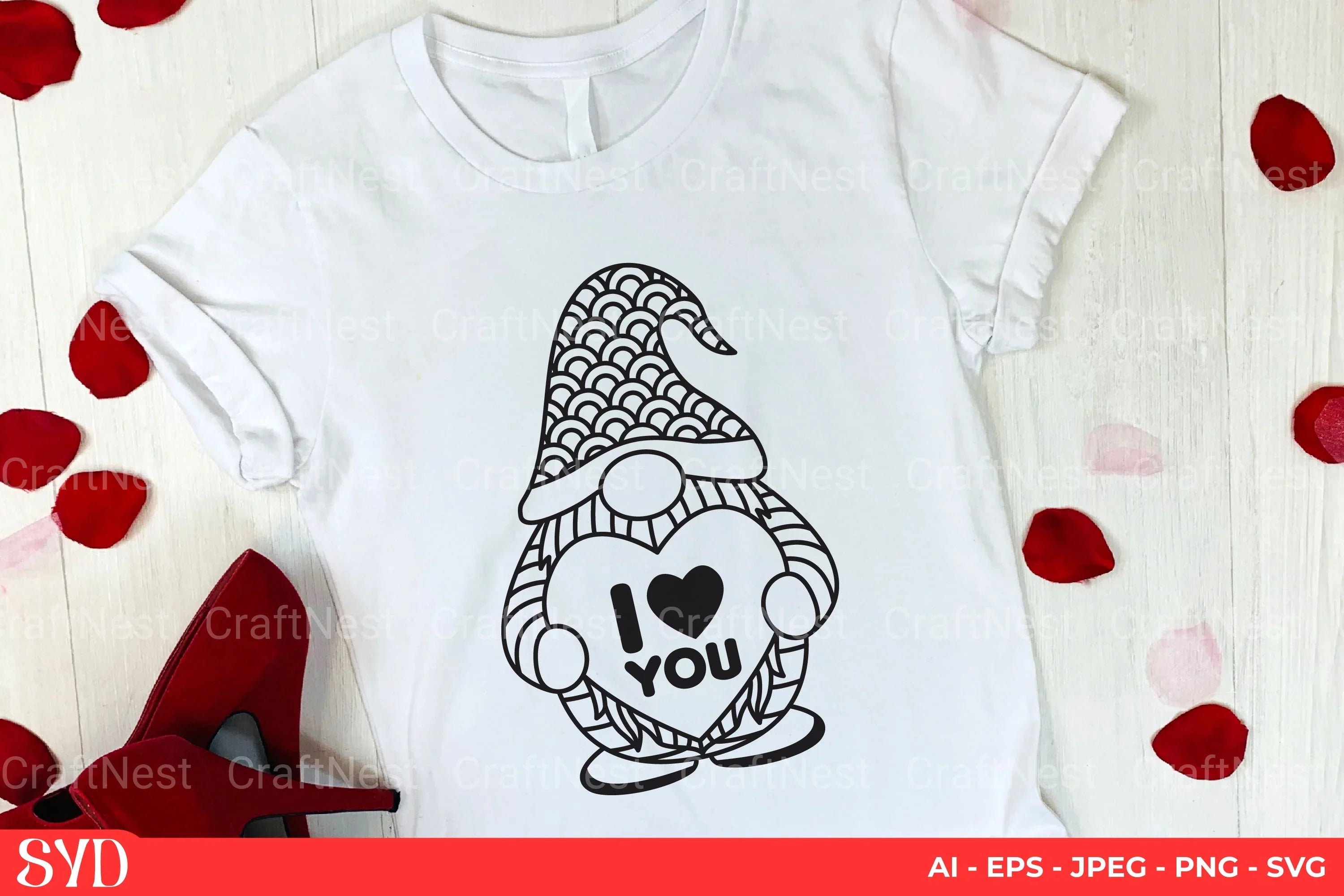 Valentine's Gnome SVG Bundle - CraftNest - Digital Crafting and Art
