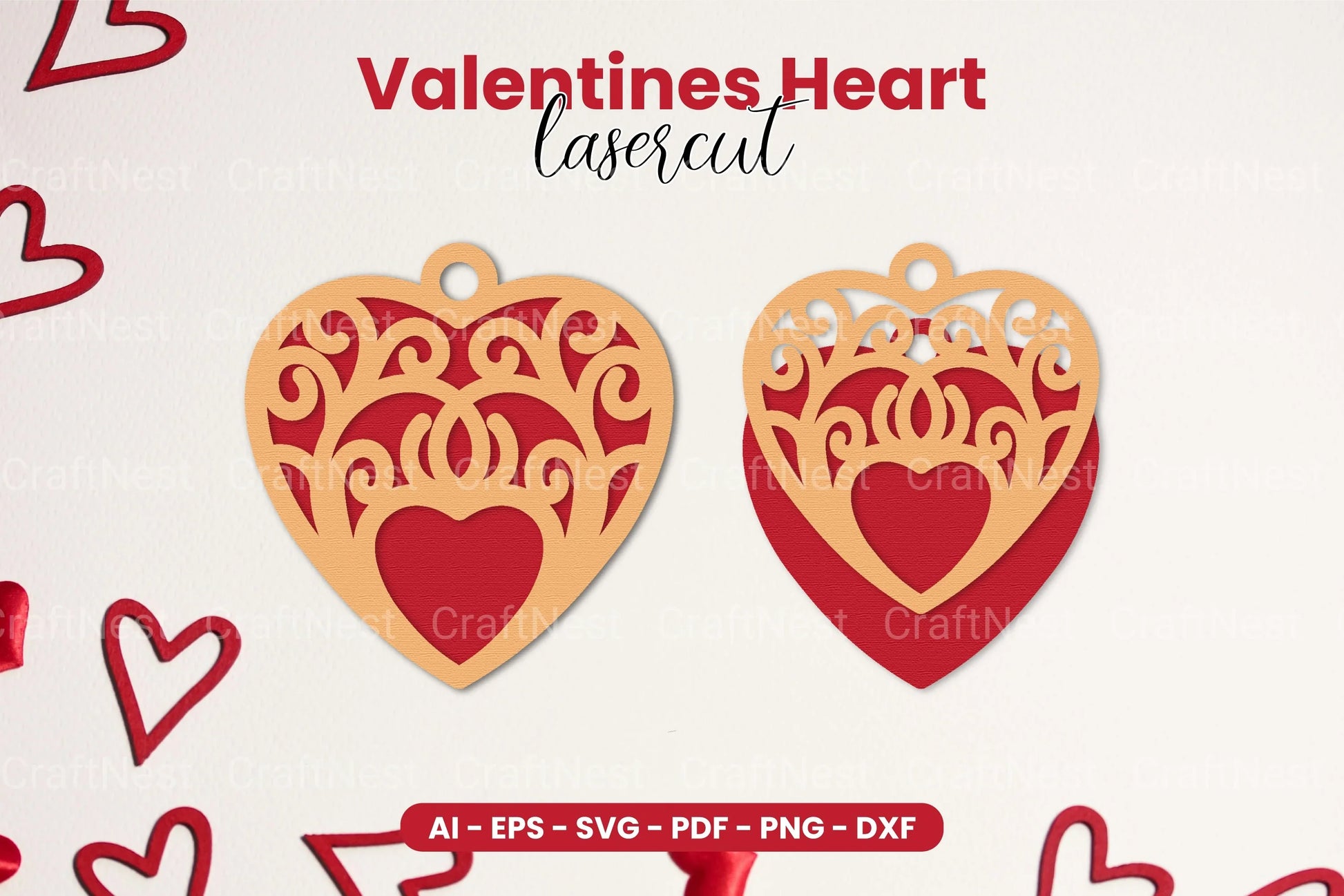 Valentine's Heart Laser Cut SVG Bundle - CraftNest - Digital Crafting and Art