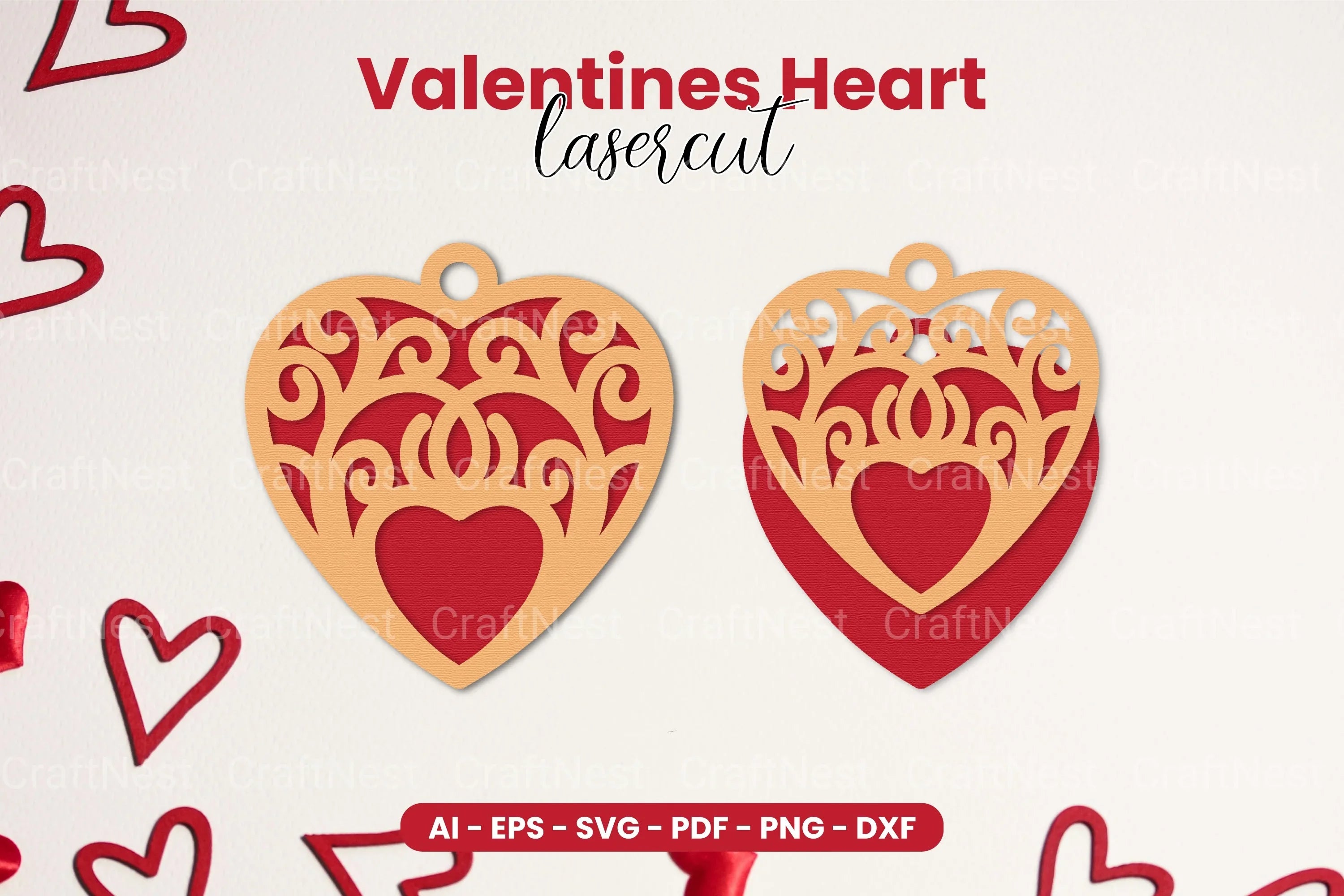 Valentine's Heart Laser Cut SVG Bundle - CraftNest - Digital Crafting and Art