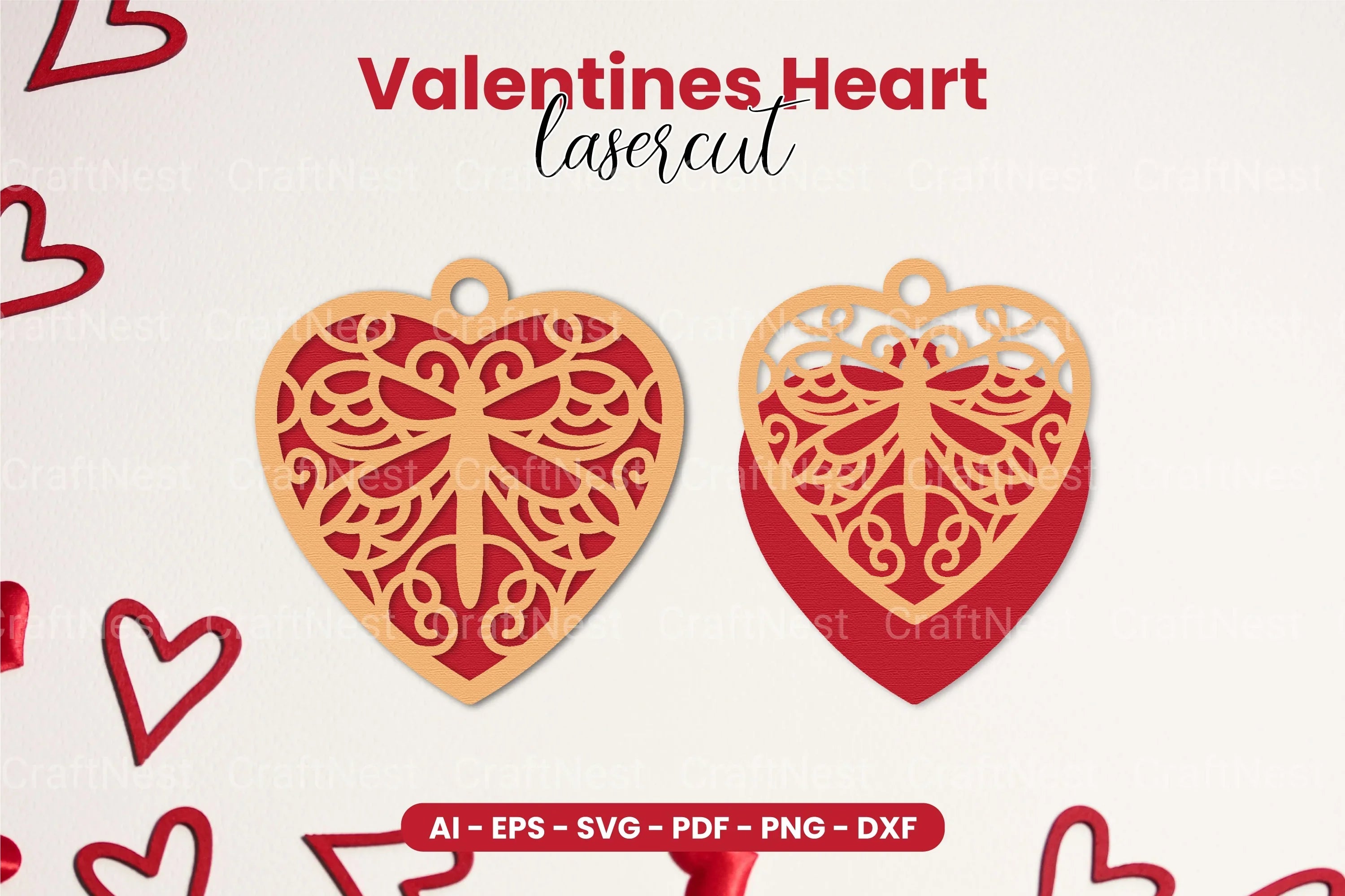 Valentine's Heart Laser Cut SVG Bundle - CraftNest - Digital Crafting and Art