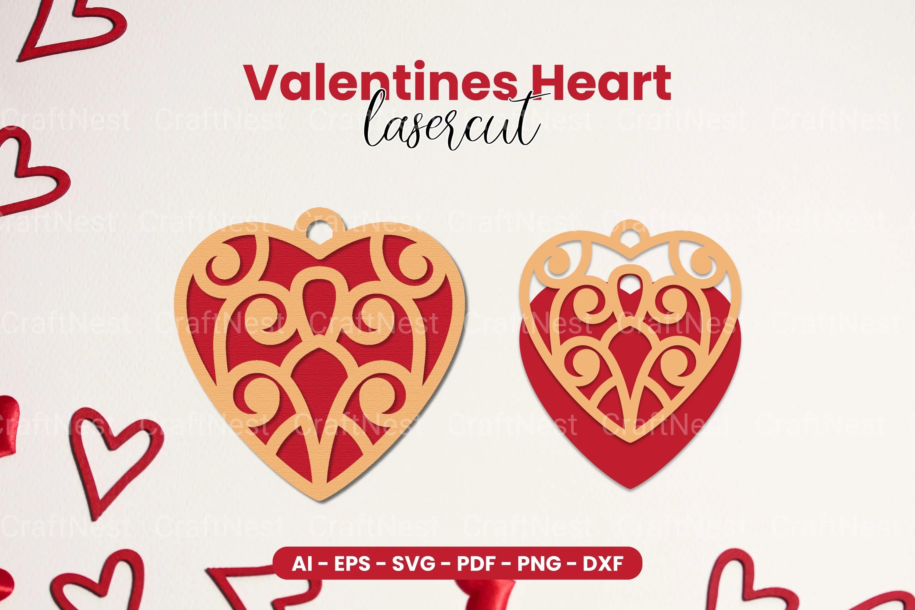 Valentine's Heart Laser Cut SVG Bundle - CraftNest - Digital Crafting and Art