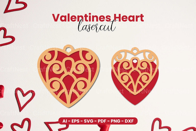 Valentine's Heart Laser Cut SVG Bundle - CraftNest - Digital Crafting and Art