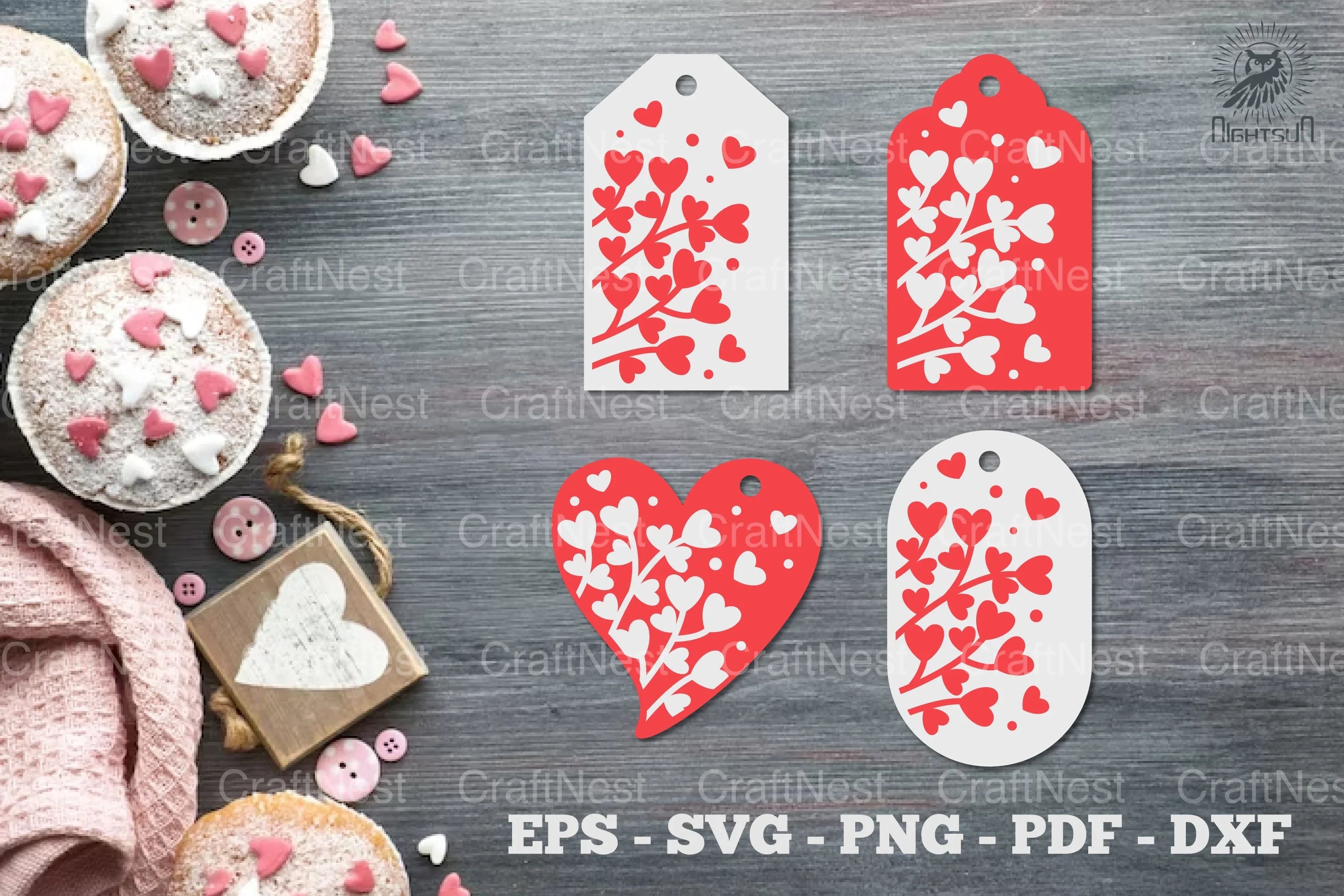 Valentine's Day Tags Printable Clipart Bundle - CraftNest - Digital Crafting and Art