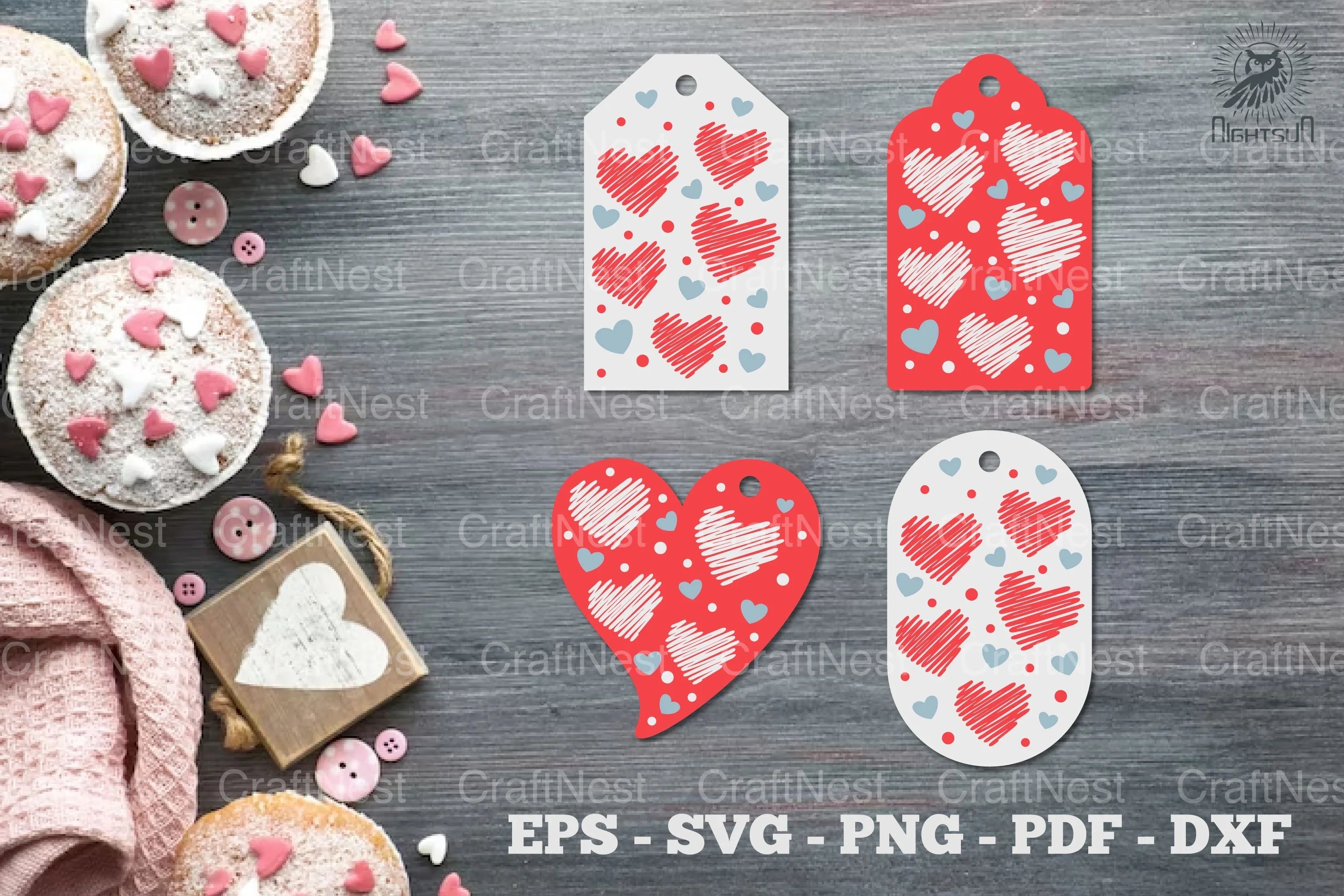 Valentine's Tags Template SVG Bundle - CraftNest - Digital Crafting and Art