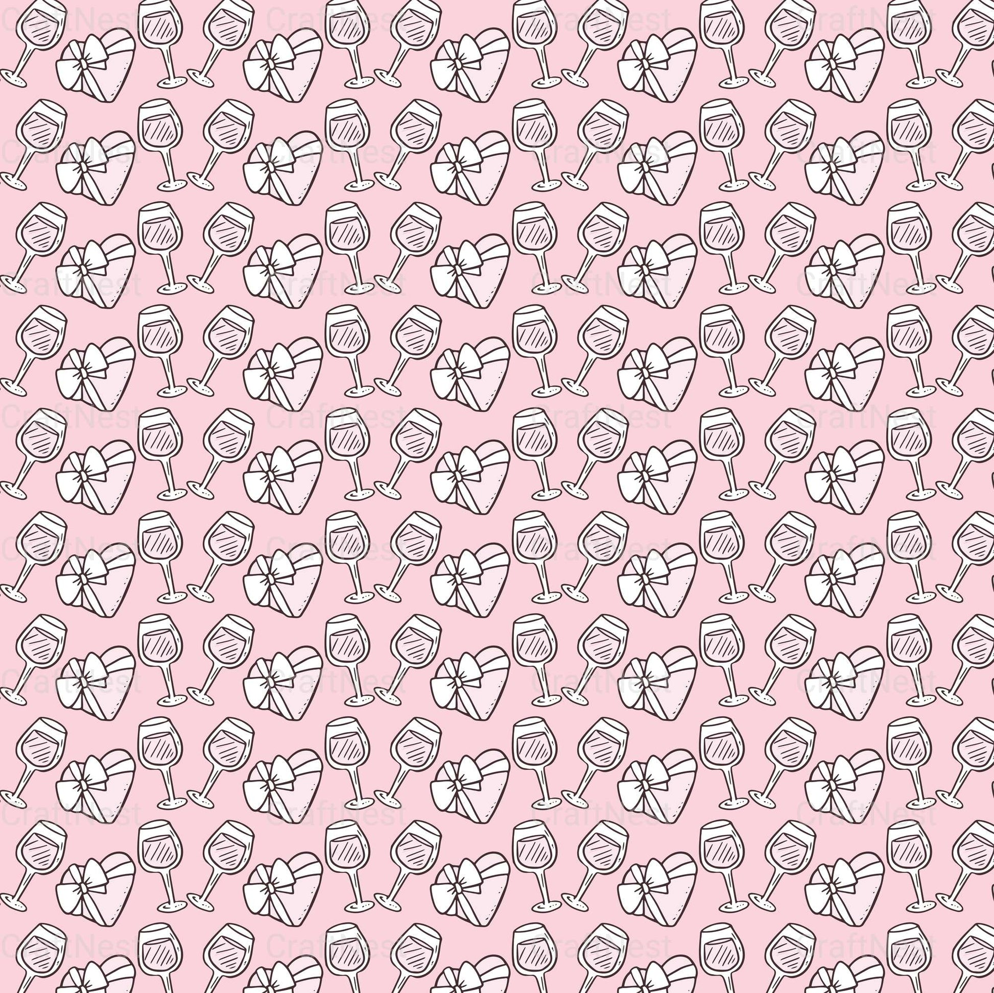 Cute Valentine Seamless Digital Paper - CraftNest - Digital Crafting and Art