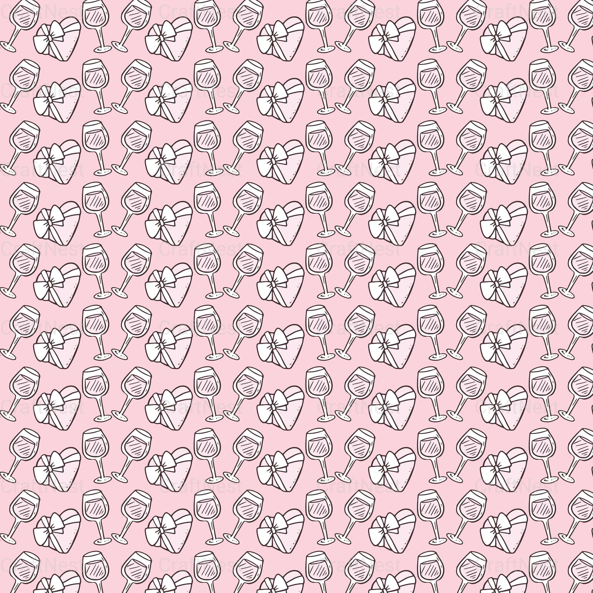 Cute Valentine Seamless Digital Paper - CraftNest - Digital Crafting and Art