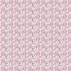 Cute Valentine Seamless Digital Paper - CraftNest - Digital Crafting and Art