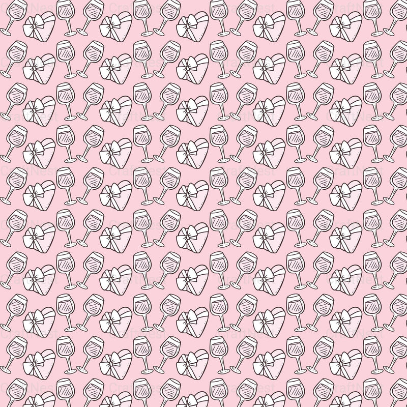 Cute Valentine Seamless Digital Paper - CraftNest - Digital Crafting and Art