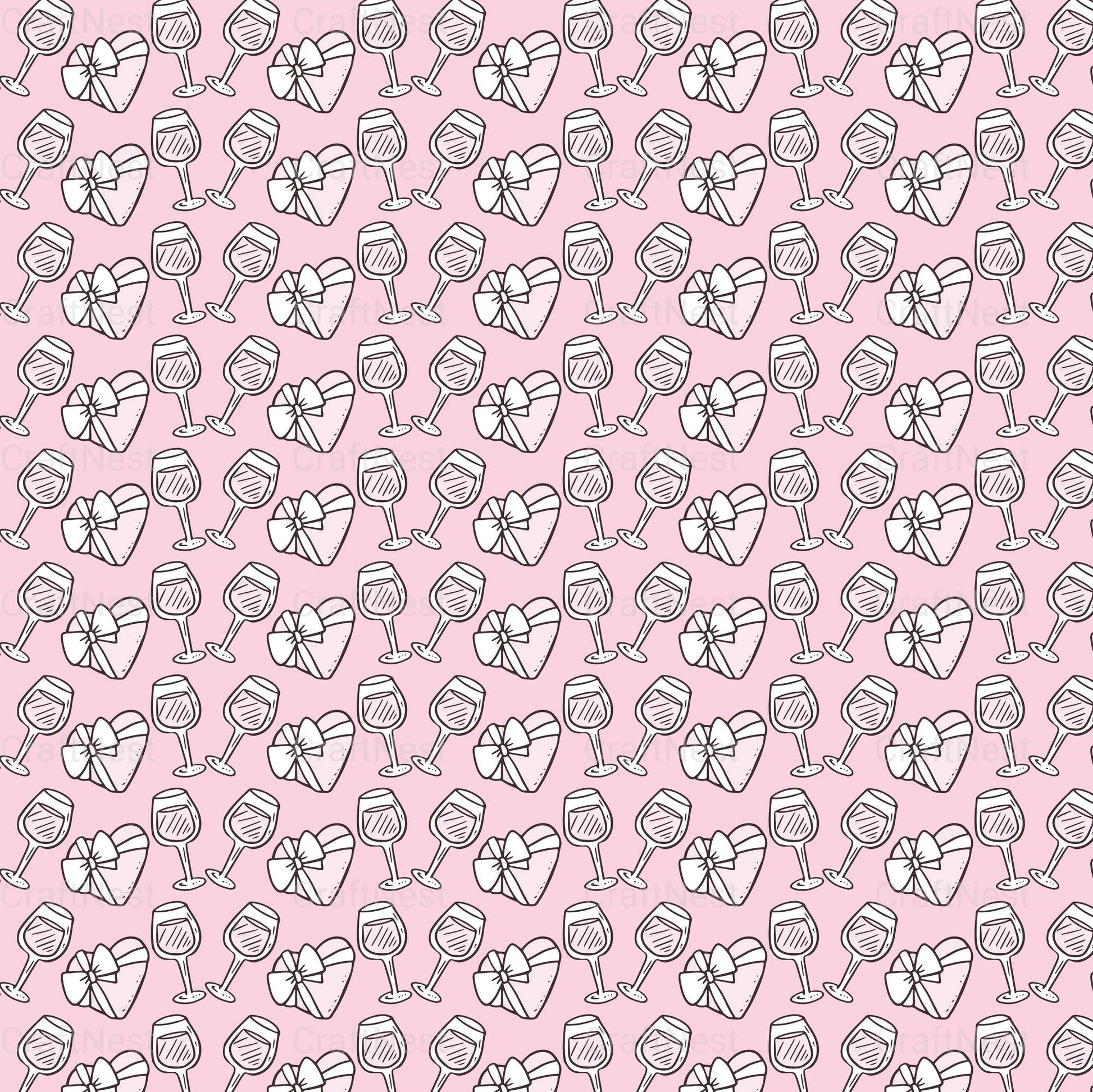 Cute Valentine Seamless Digital Paper - CraftNest - Digital Crafting and Art