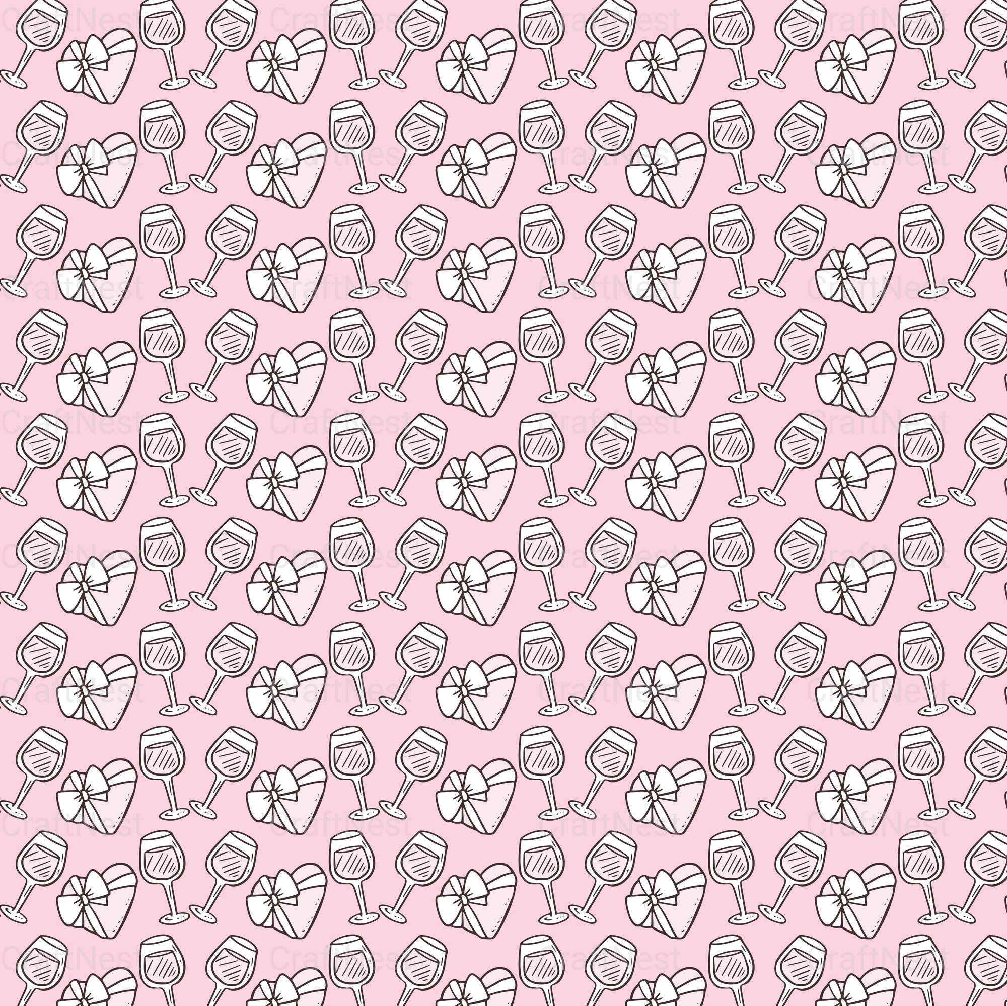 Cute Valentine Seamless Digital Paper - CraftNest - Digital Crafting and Art