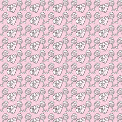 Cute Valentine Seamless Digital Paper - CraftNest - Digital Crafting and Art