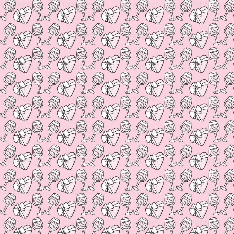 Cute Valentine Seamless Digital Paper - CraftNest - Digital Crafting and Art