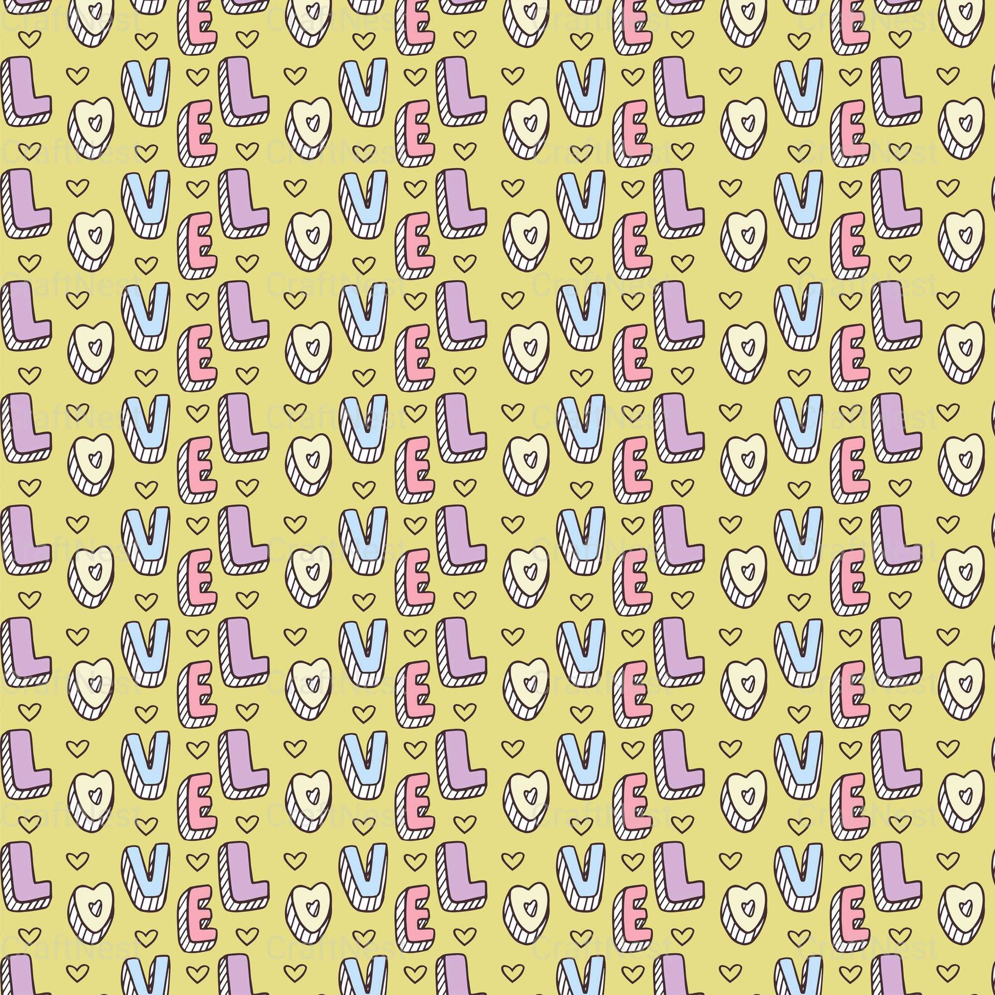 Cute Valentine Seamless Digital Paper - CraftNest - Digital Crafting and Art