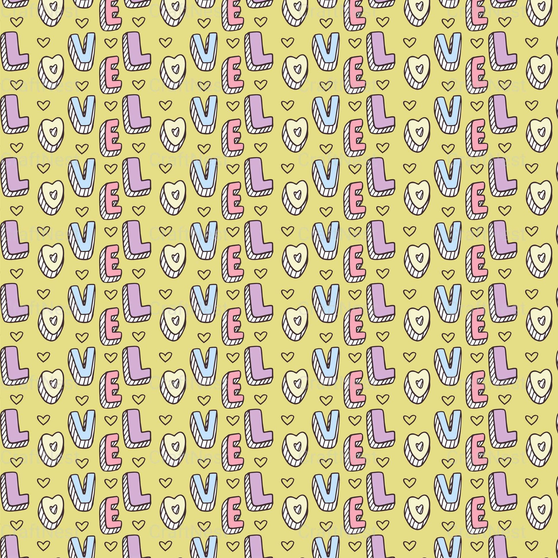 Cute Valentine Seamless Digital Paper - CraftNest - Digital Crafting and Art