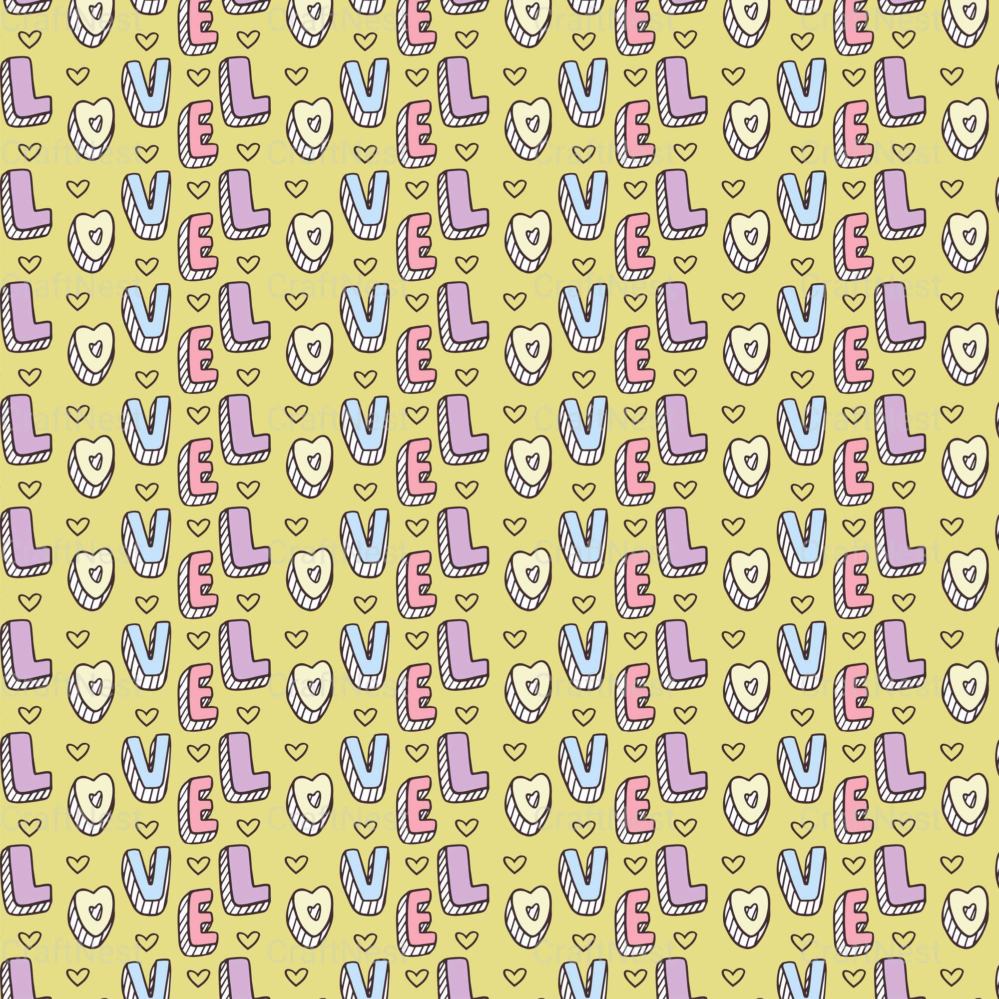 Cute Valentine Seamless Digital Paper - CraftNest - Digital Crafting and Art