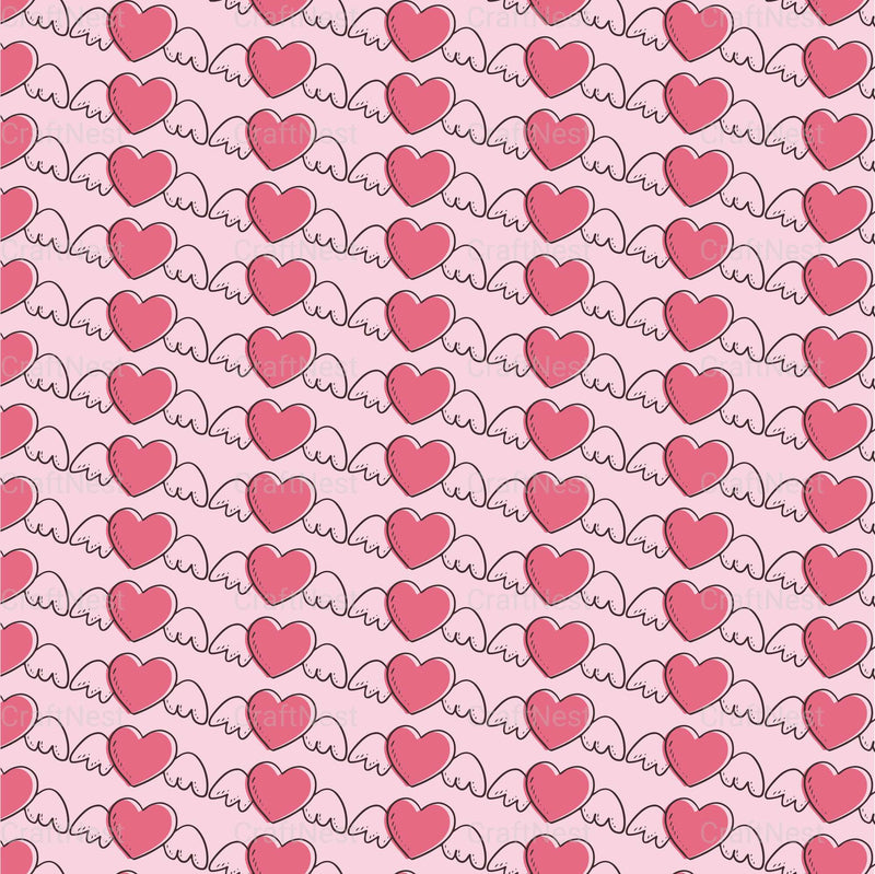 Cute Valentine Seamless Digital Paper - CraftNest - Digital Crafting and Art