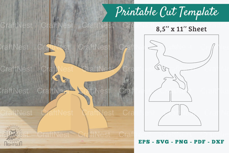 Velociraptor Printable Cut Template Bundle - CraftNest - Digital Crafting and Art