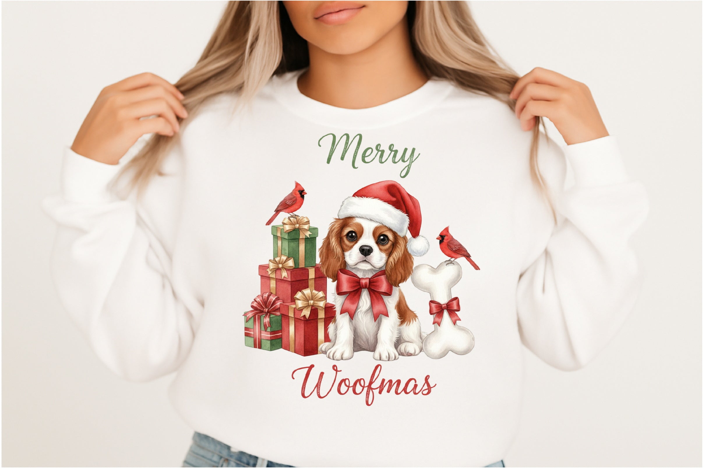 Vintage Merry Woofmas Christmas Clipart Bundle