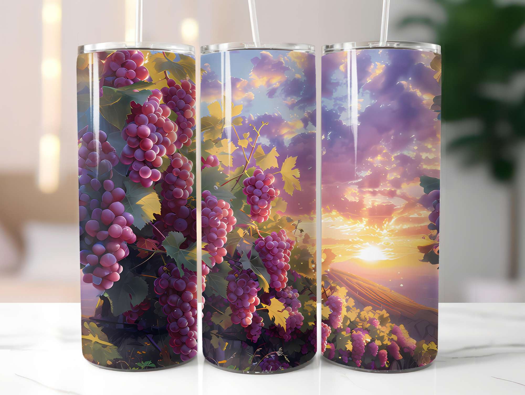 Vineyard Grapes 4 Tumbler Wrap - CraftNest - Digital Crafting and Art