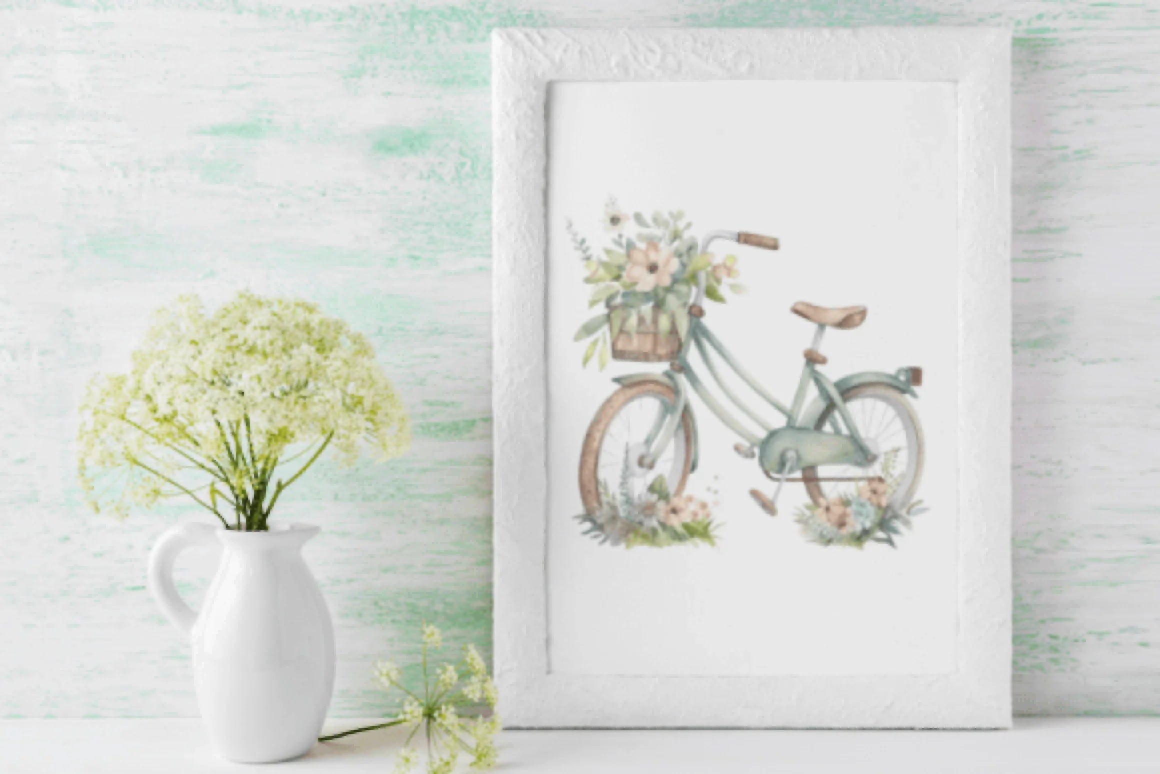 Vintage Floral Bicycle Clipart Bundle - CraftNest - Digital Crafting and Art
