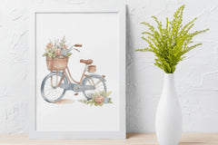 Vintage Floral Bicycle Clipart Bundle - CraftNest - Digital Crafting and Art