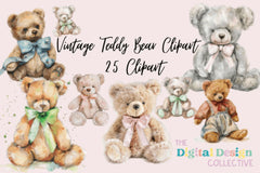 Vintage Teddy Bear Clipart Bundle - CraftNest - Digital Crafting and Art