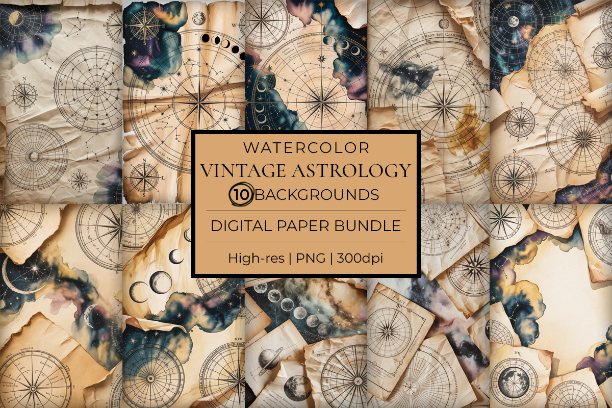 Vintage Astrology Junk Journal Papers