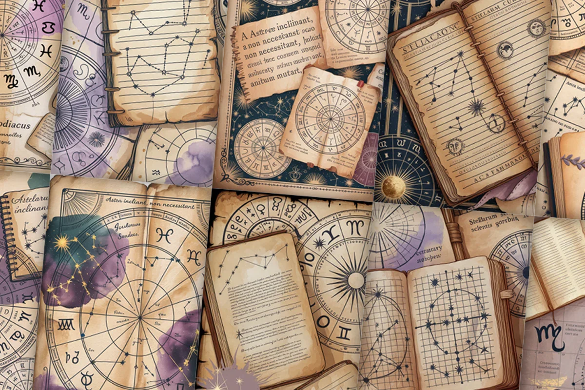Vintage Astrology 2 Junk Journal Papers - CraftNest - Digital Crafting and Art