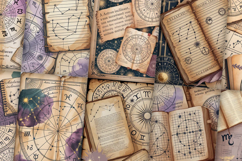 Vintage Astrology 2 Junk Journal Papers - CraftNest - Digital Crafting and Art