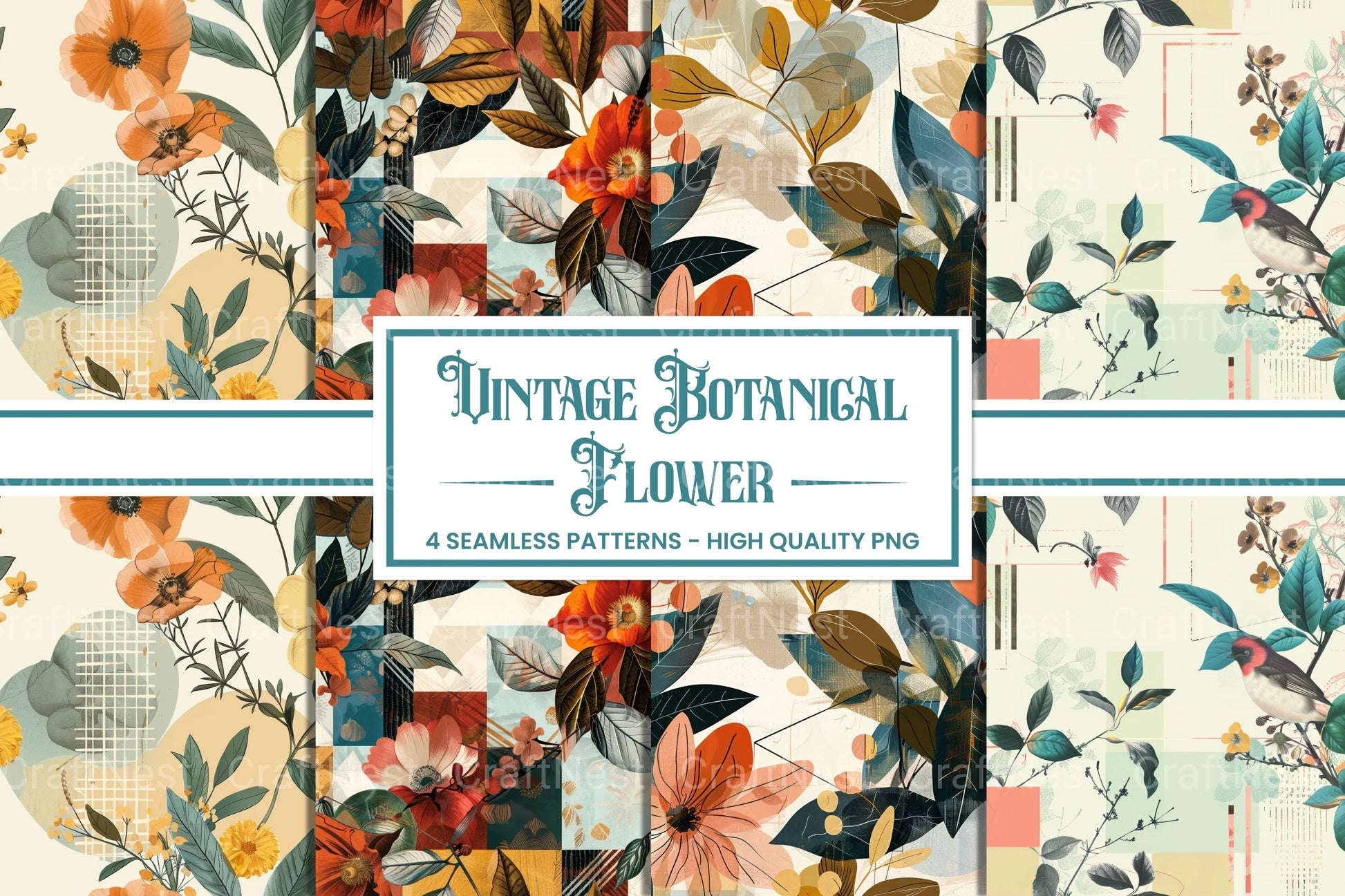 Vintage Botanical Flower Clipart Bundle - CraftNest - Digital Crafting and Art