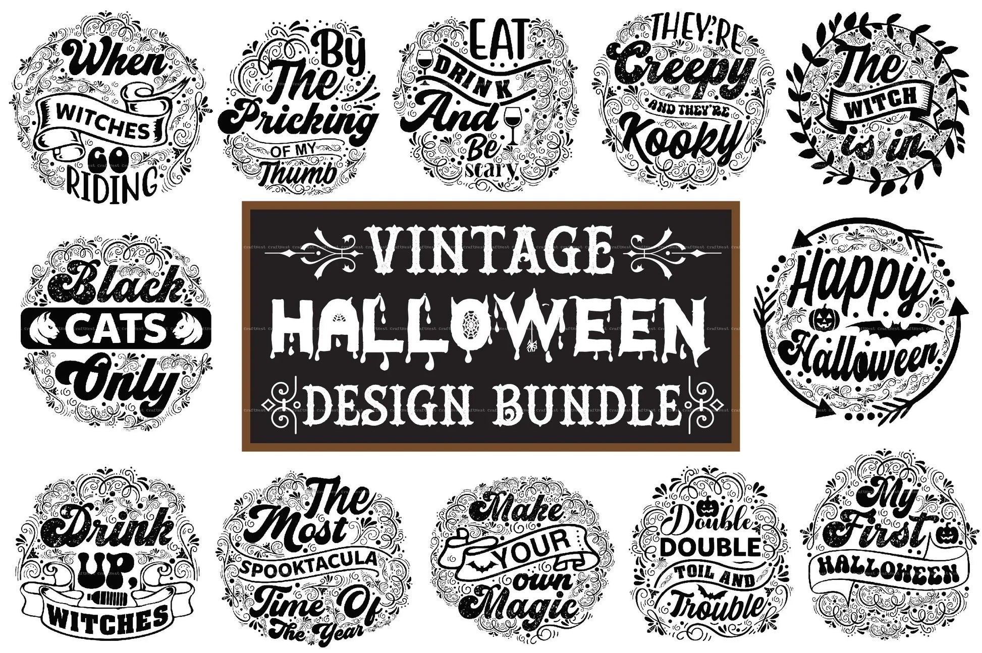 Vintage Halloween Design SVG Bundle - CraftNest - Digital Crafting and Art