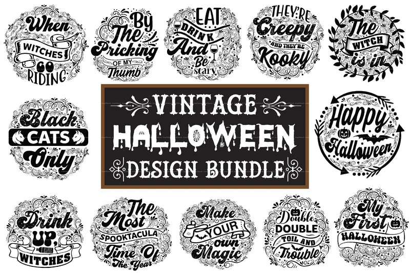 Vintage Halloween Design SVG Bundle - CraftNest - Digital Crafting and Art