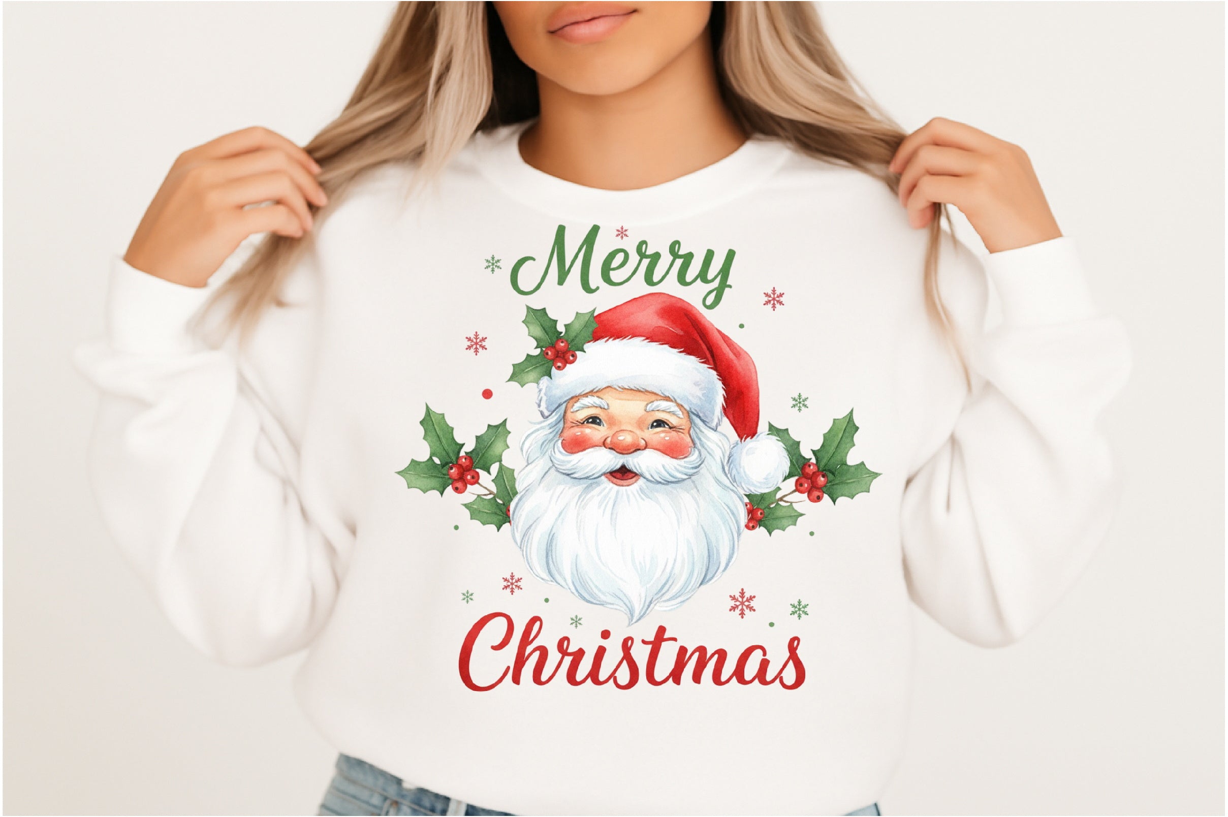 Vintage Merry Christmas Santa Claus Clipart Bundle