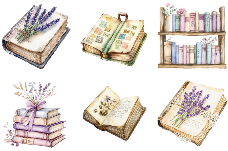 Vintage Books Clipart - CraftNest - Digital Crafting and Art