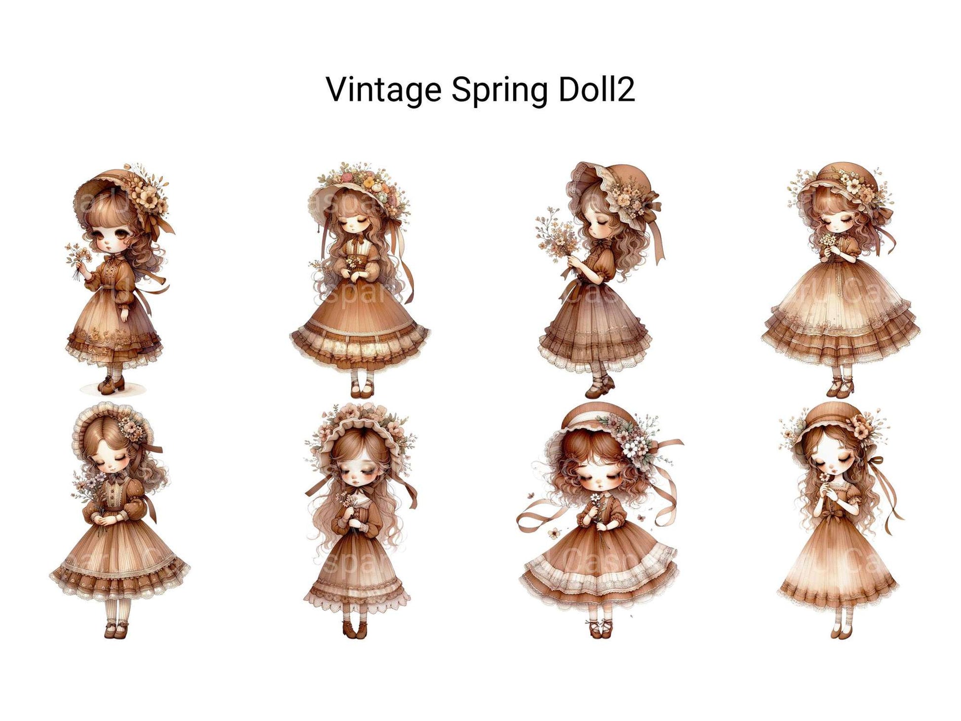 Vintage Spring Doll 2 - CraftNest - Digital Crafting and Art