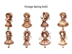 Vintage Spring Doll 2 - CraftNest - Digital Crafting and Art