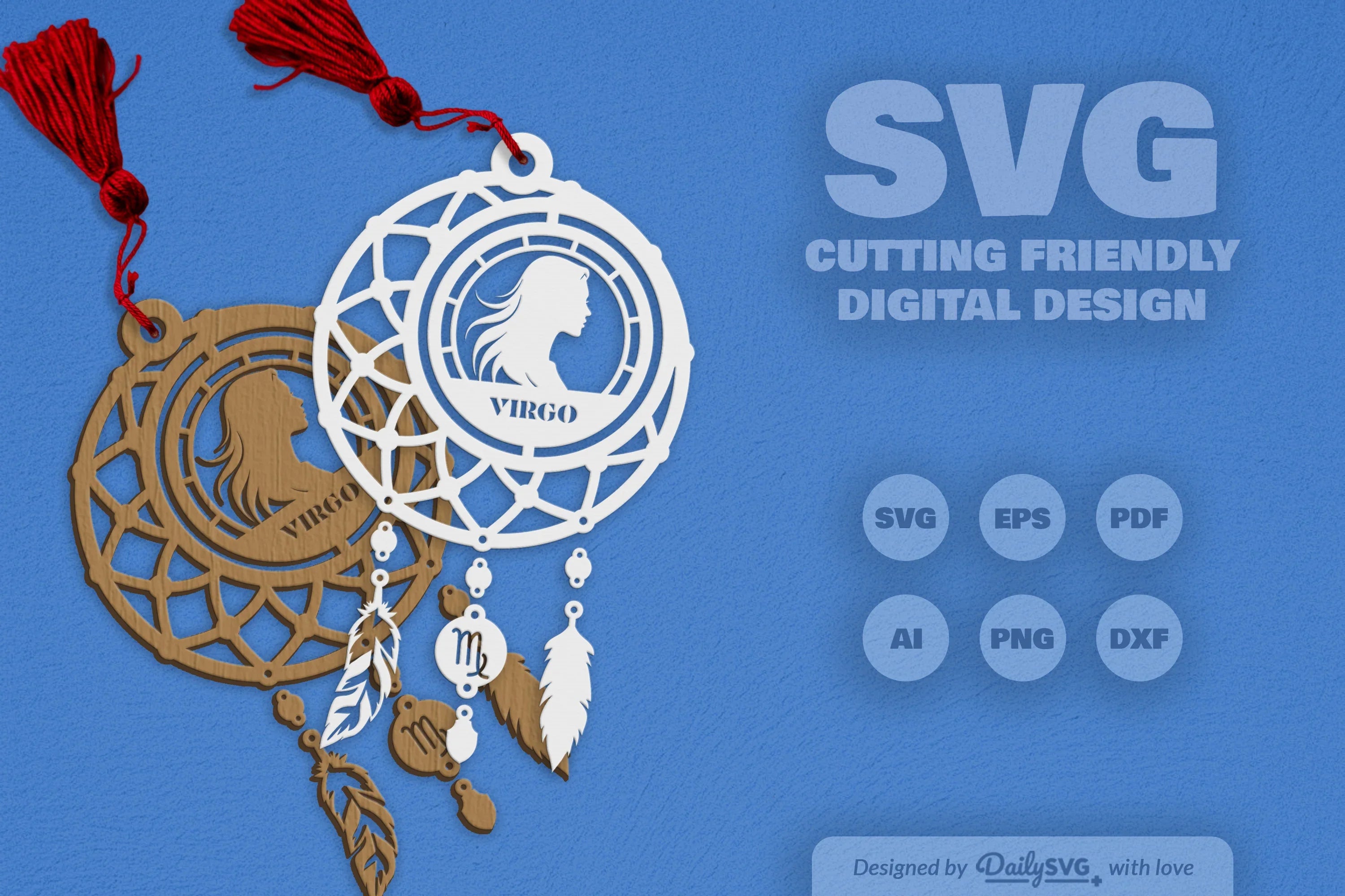 Virgo Dream Catcher Laser Cut Clipart Set - CraftNest - Digital Crafting and Art