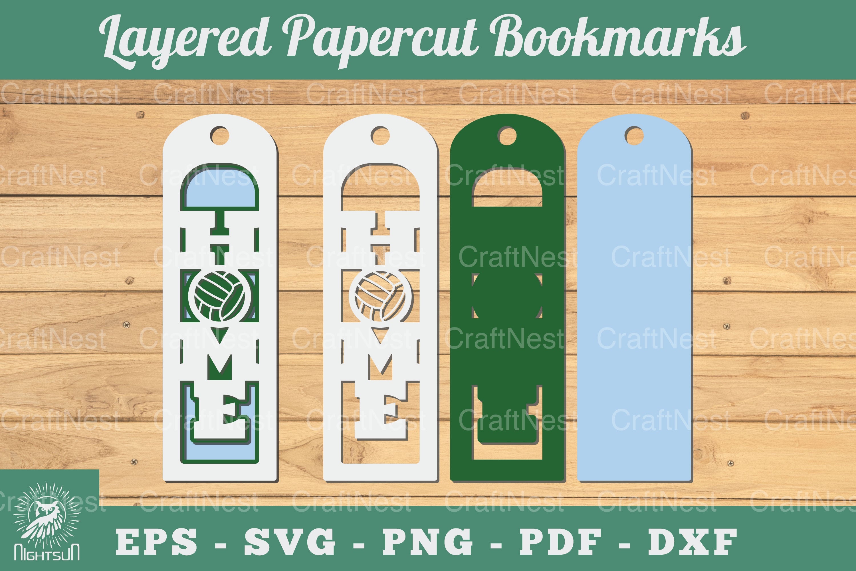 Volleyball 3D Papercut Bookmarks Bundle - CraftNest - Digital Crafting and Art