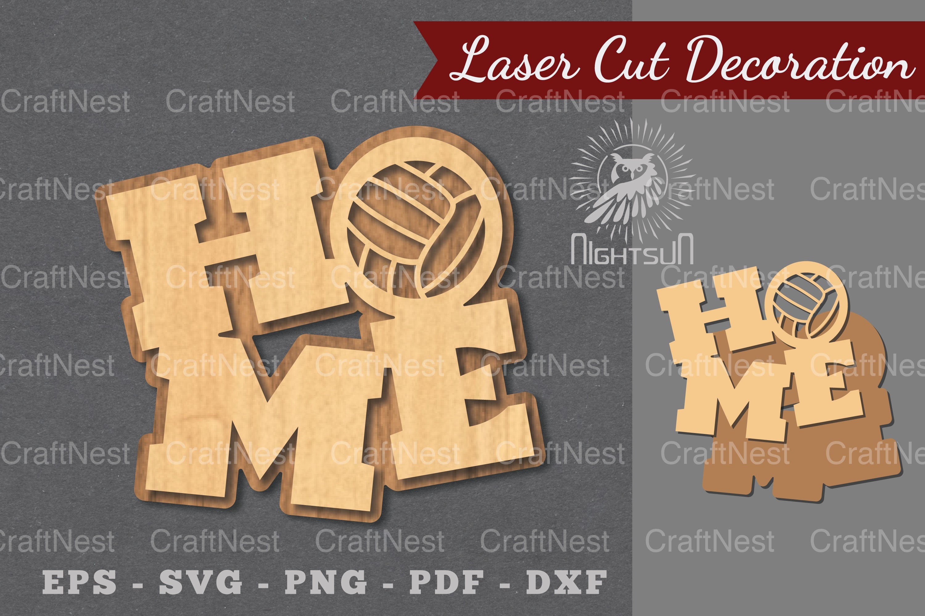 Volleyball Home Laser Cut Decoration Clipart Bundle - CraftNest - Digital Crafting and Art