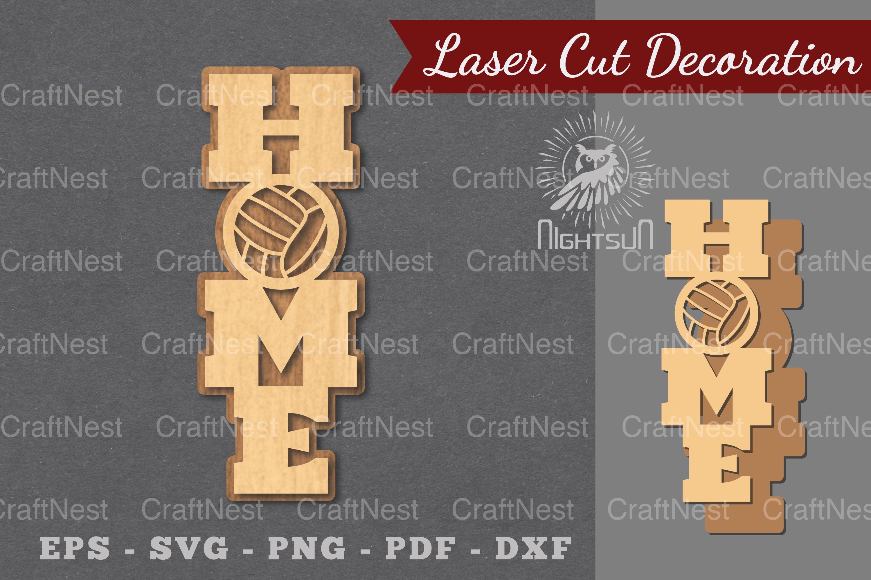 Volleyball Home Laser Cut Decoration Clipart Bundle - CraftNest - Digital Crafting and Art