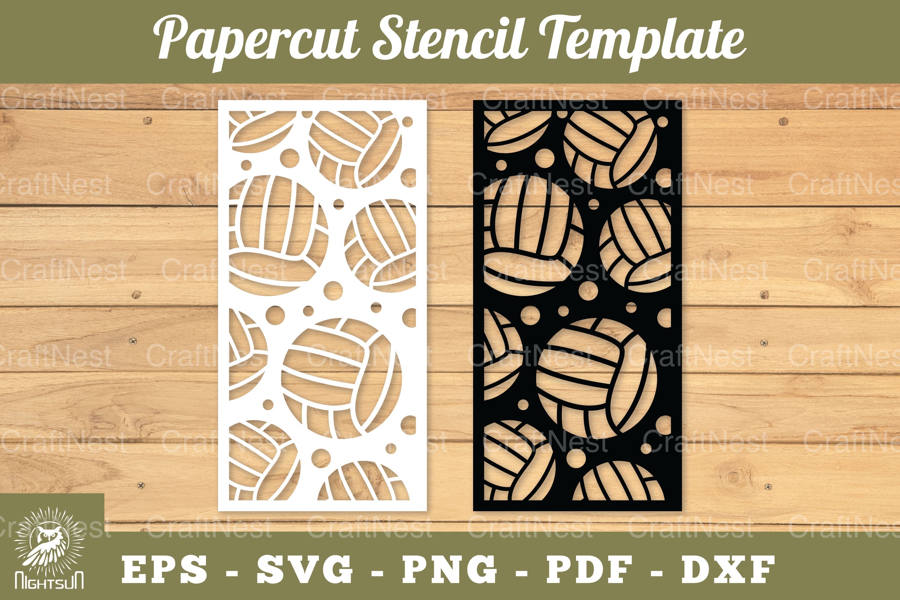 Volleyball Papercut Stencil Template Bundle - CraftNest - Digital Crafting and Art