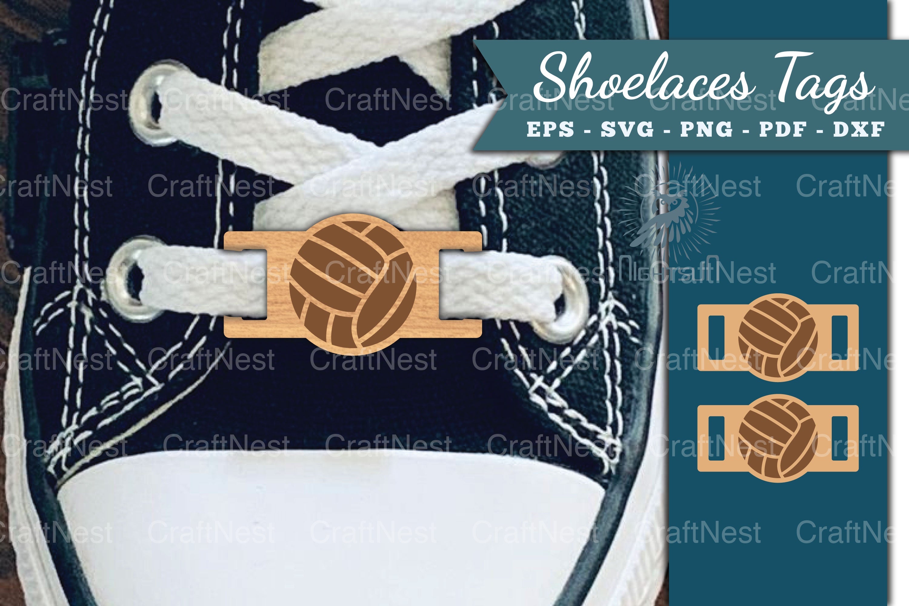 Volleyball Shoelaces Tags Laser Cut SVG Bundle - CraftNest - Digital Crafting and Art