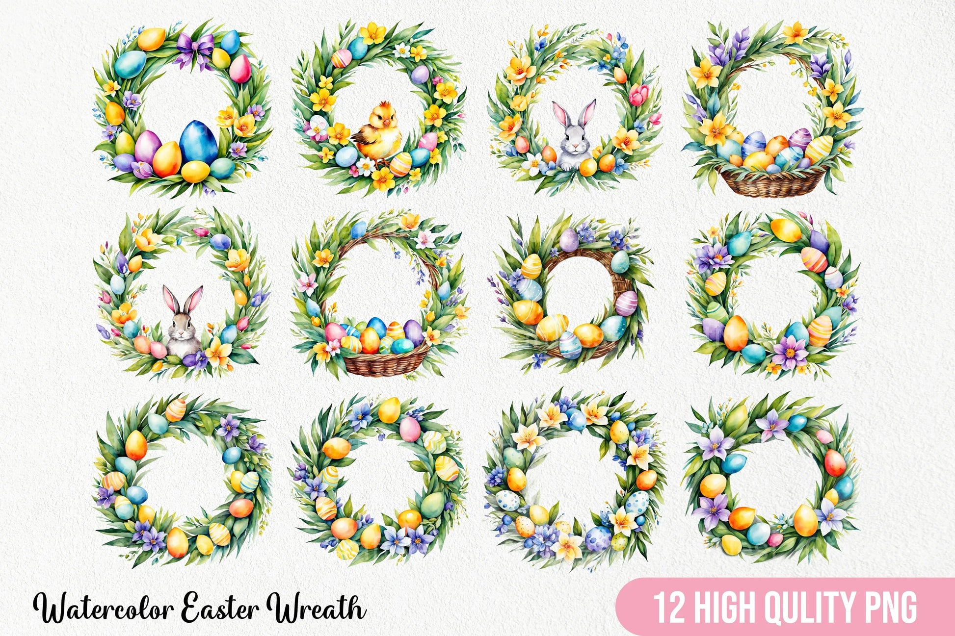 Easter Wreath Clipart Bundle - CraftNest - Digital Crafting and Art