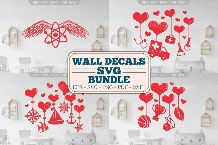Wall Decals Room SVG Bundle - CraftNest - Digital Crafting and Art
