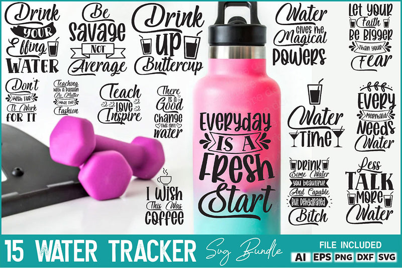 Water Tracker SVG Bundle - CraftNest - Digital Crafting and Art